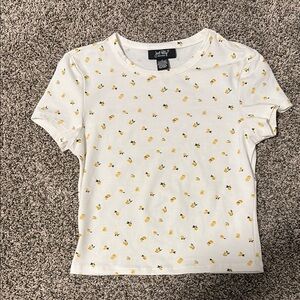 Justify Women's White and Yellow Floral Top